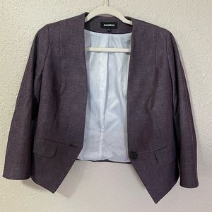 Express Stretch Purple Cropped Blazer - size 4